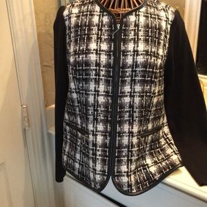 Black and white zip jacket by Nygard